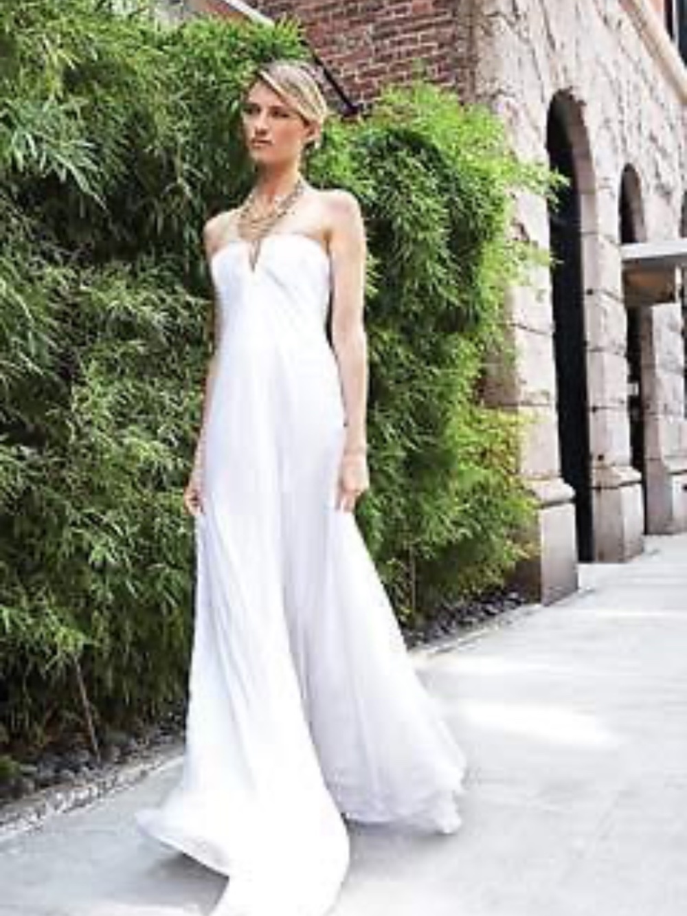 NICOLE MILLER CHIFFON WEDDING DRESS GOWN 4 $1275 FV0006